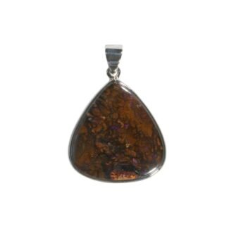 Safiir ja smaragd – eksklusiivsed vääriskivid – safiir ja smaragd Anhänger mit Boulderopal Tropfen – Großer Edelsteinanhänger aus 925 Silber