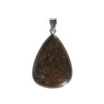 Anhänger mit Boulderopal Tropfen – Großer Edelsteinanhänger aus 925 Silber – Saphir & Smaragd Anhänger mit Boulderopal Tropfen – Großer Edelsteinanhänger aus 925 Silber