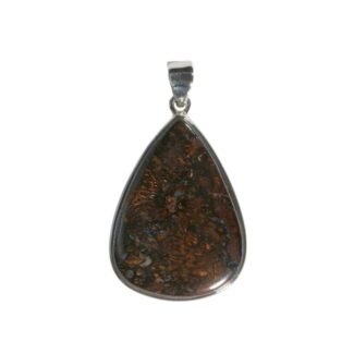 Safiir ja smaragd – eksklusiivsed vääriskivid – safiir ja smaragd Anhänger mit Boulderopal Tropfen – Großer Edelsteinanhänger aus 925 Silber