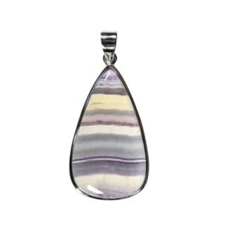 Anhänger mit Fluorit Tropfen Multicolor – Handgefertigt aus 925 Silber