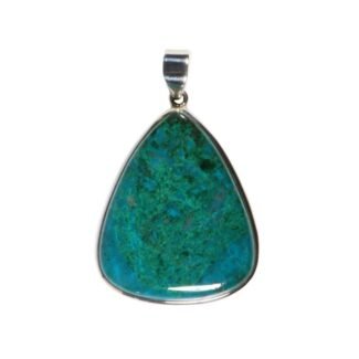 Anhänger mit Chrysokoll und Malachit Tropfen Blau-Grün