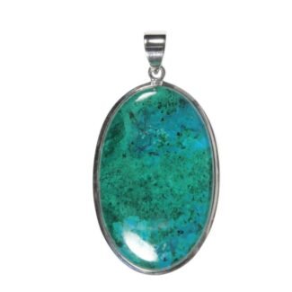 Anhänger mit Chrysokoll und Malachit Oval Blau-Grün