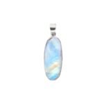 Anhänger mit Regenbogenmondstein Oval – Unikat aus 925 Silber