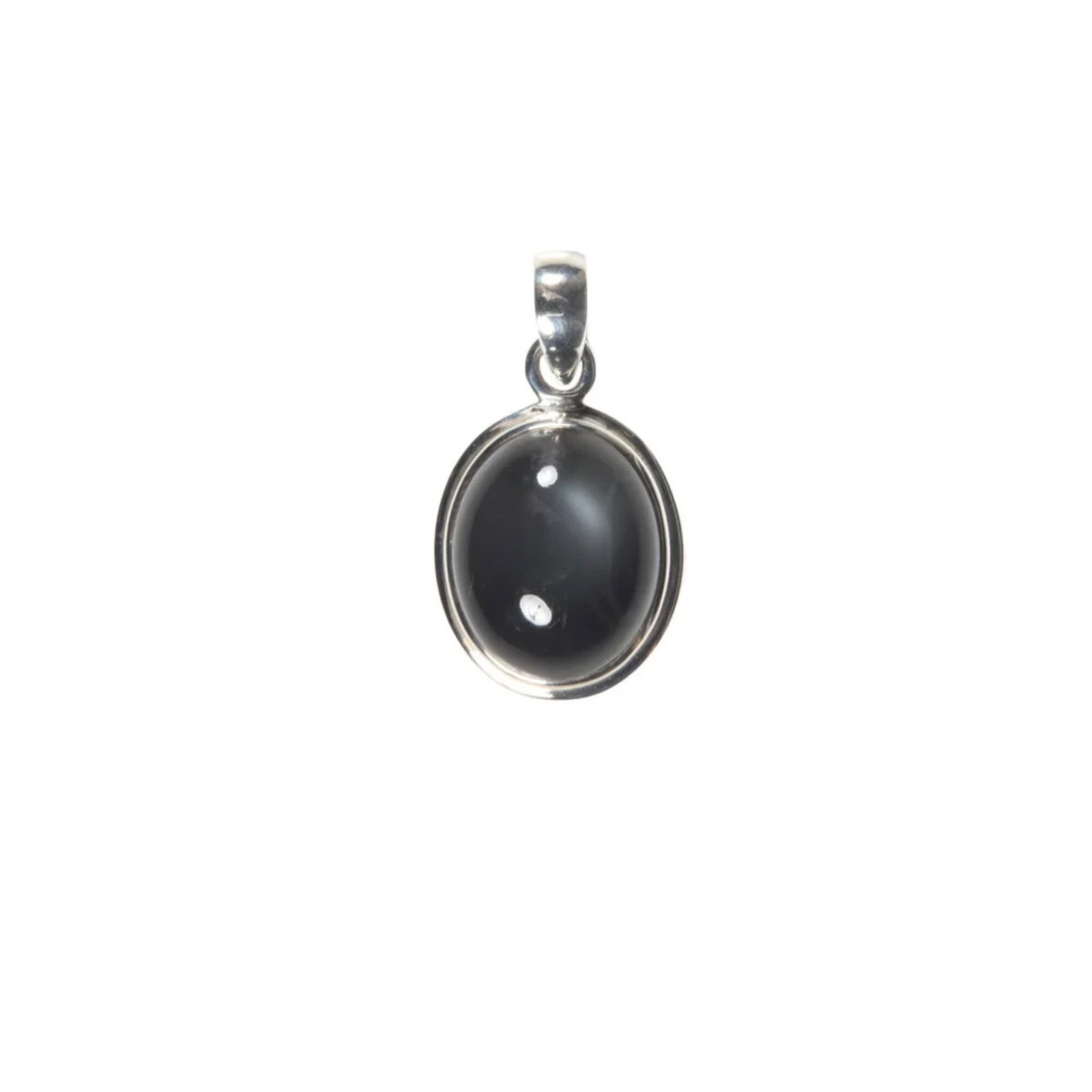 Anhänger mit Mondstein Oval Schwarz