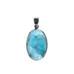 Anhänger mit Larimar Oval – 925 Silber, handgefertigt