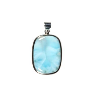 Anhänger mit Larimar Rechteck – 925 Silber, handgefertigt