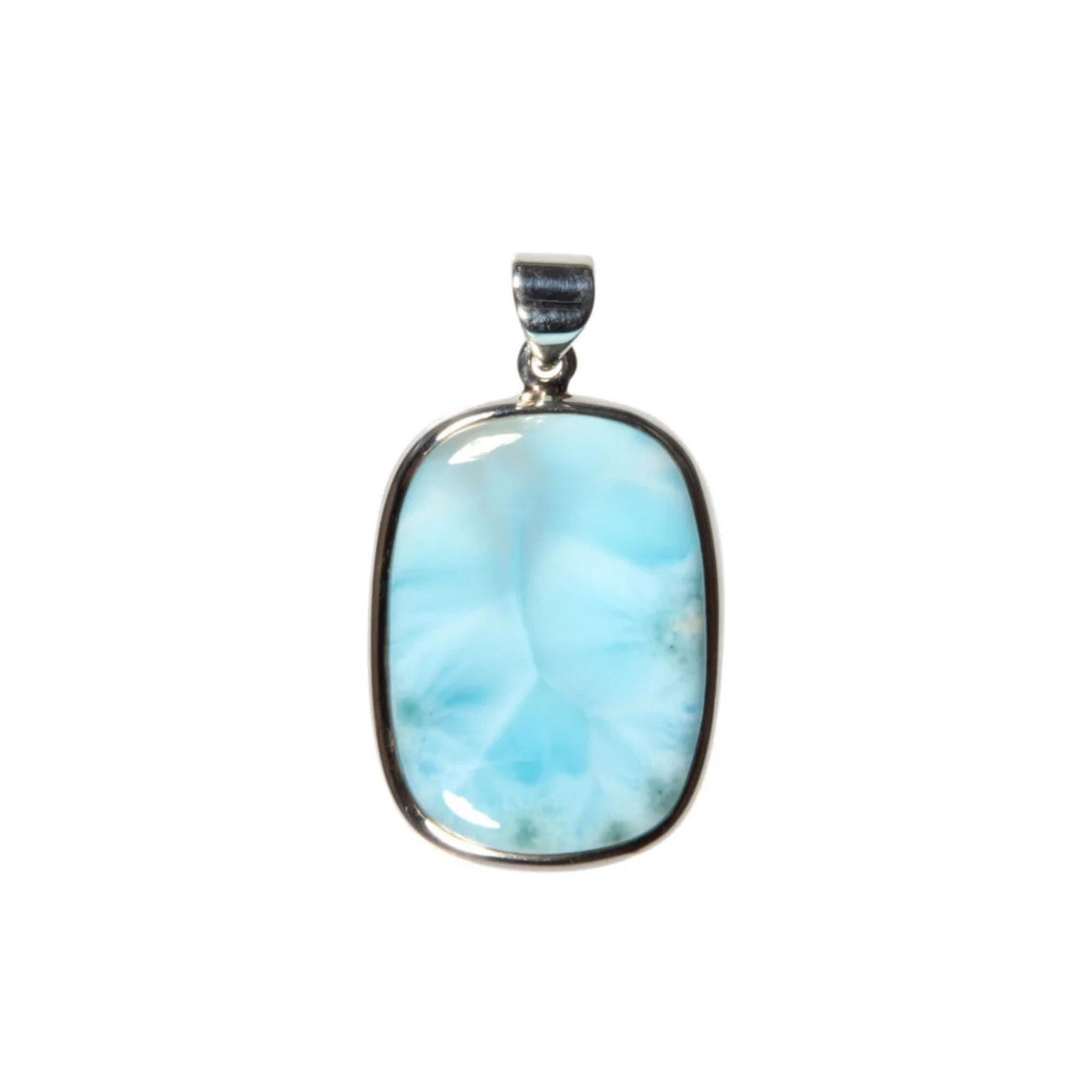Anhänger mit Larimar Rechteck – 925 Silber, handgefertigt