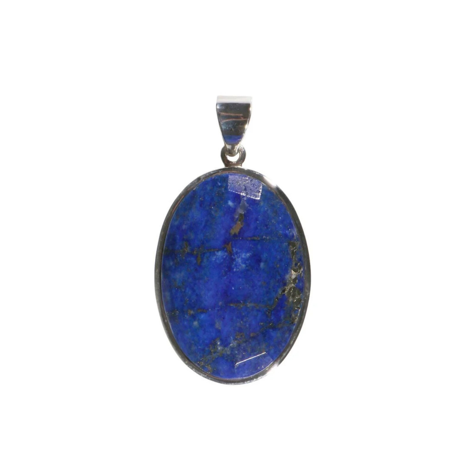 Silberanhänger mit Lapislazuli Oval Blau – Facettierter Naturstein