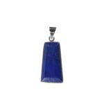 Silberanhänger mit Lapislazuli Rechteck Blau – Facettierter Naturstein