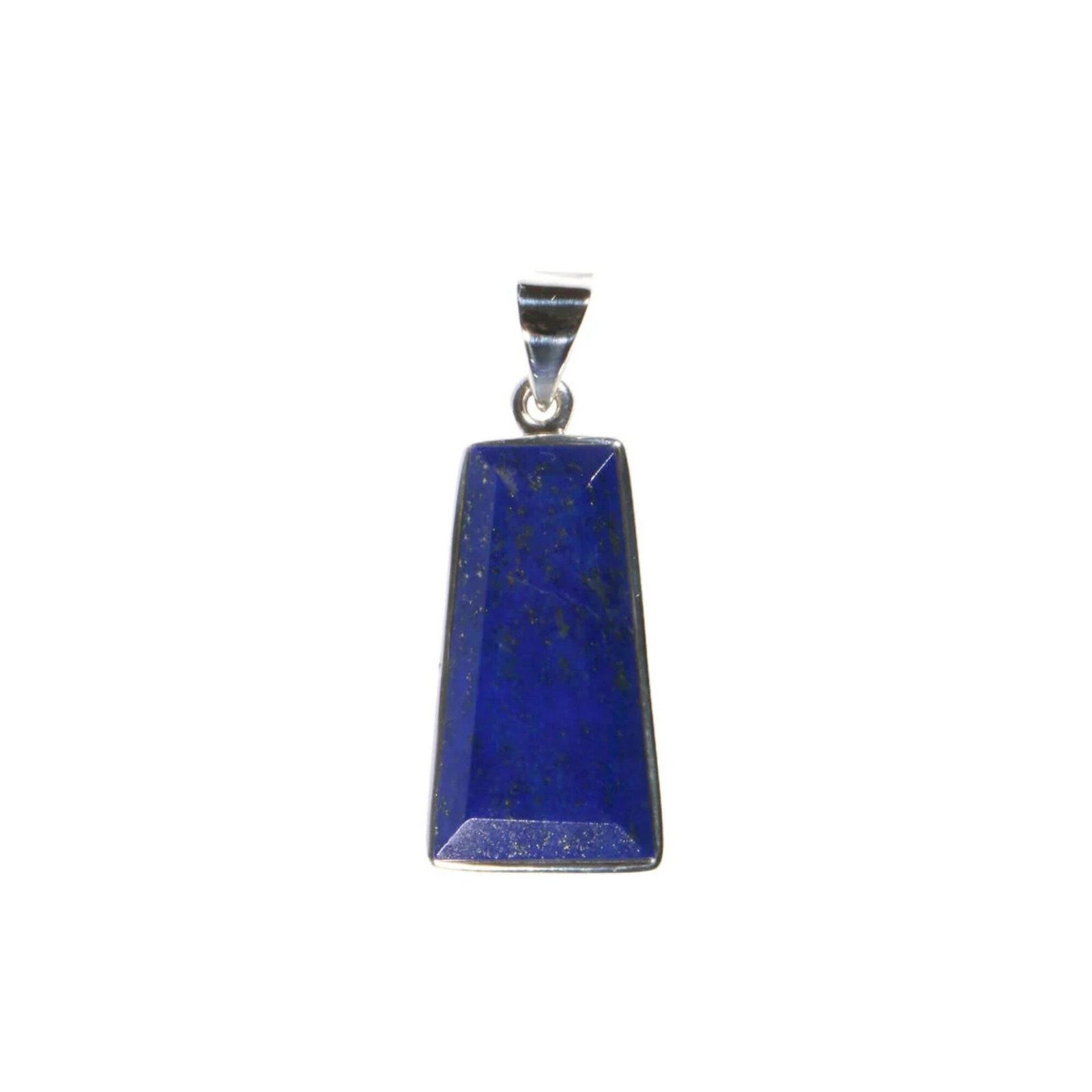Silberanhänger mit Lapislazuli Rechteck Blau – Facettierter Naturstein