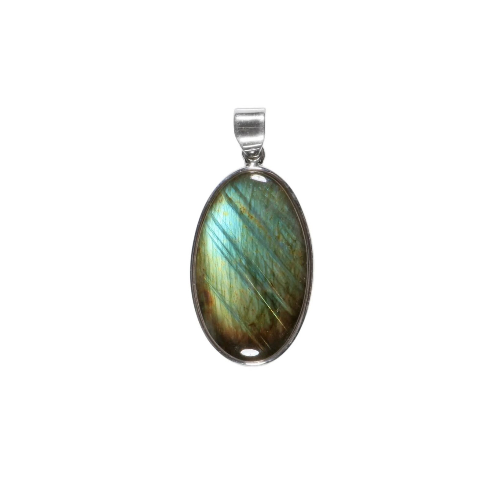 Silberanhänger mit Labradorit Oval
