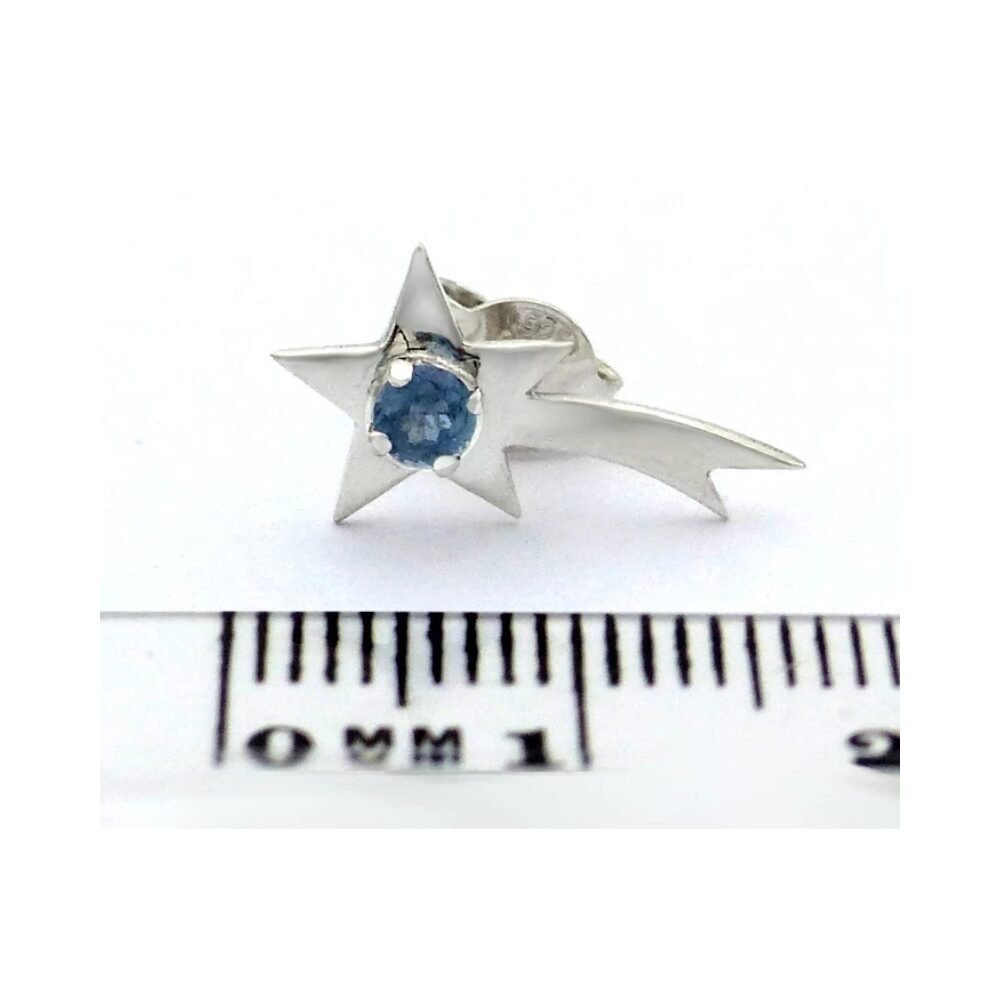 Aquamarin Ohrringe Stern 0.18 Karat Silber