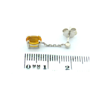 Citrin Ohrringe Oval Weißgold 18 Karat