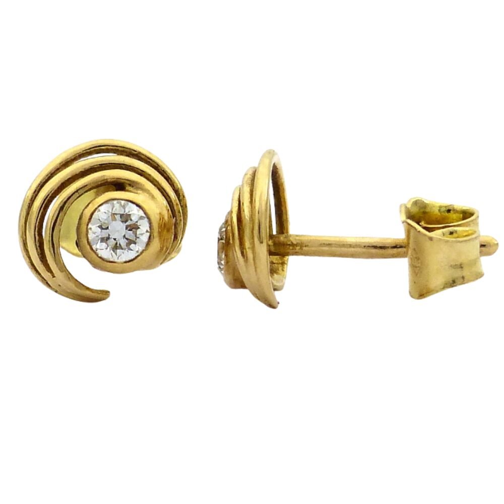 Diamant Ohrstecker Gelbgold