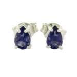 Iolith Cordierit Ohrringe Silber – Elegante Ohrstecker aus 925 Silber – Saphir & Smaragd Iolith Cordierit Ohrringe Silber