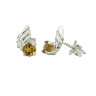 Allium Ohrringe Citrin Silber