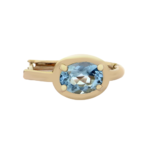 Strelitzien-Ohrringe Aquamarin Oval Roségold