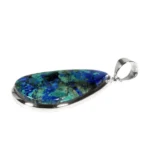 Anhänger mit Azurit-Malachit Tropfen – Unikat aus 925 Silber