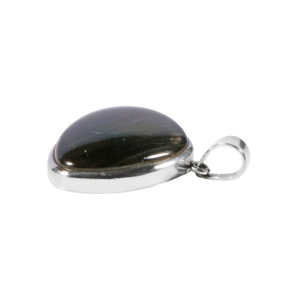 Silberanhänger mit Labradorit Dreieck – 925 Silber Unikat