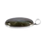 Silberanhänger mit Labradorit Oval – Schutz & Intuition – Saphir & Smaragd Silberanhänger mit Labradorit Oval