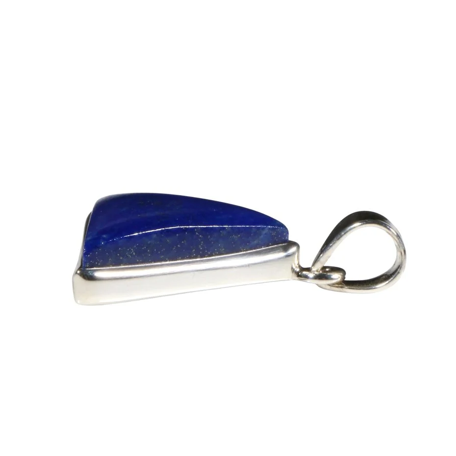 zilveren-hanger-lapis-lazuli-driehoek-18-x-21-cm (1) Anhänger mit Lapislazuli Dreieck – 925 Silber Schmuck