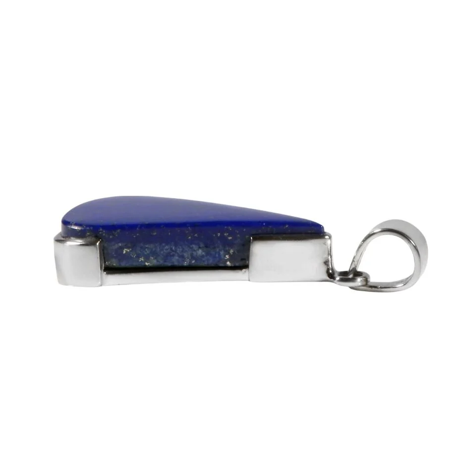 zilveren-hanger-lapis-lazuli-druppel-31-x-18-cm (1) Anhänger mit Lapislazuli Tropfen – 925 Silber Schmuck