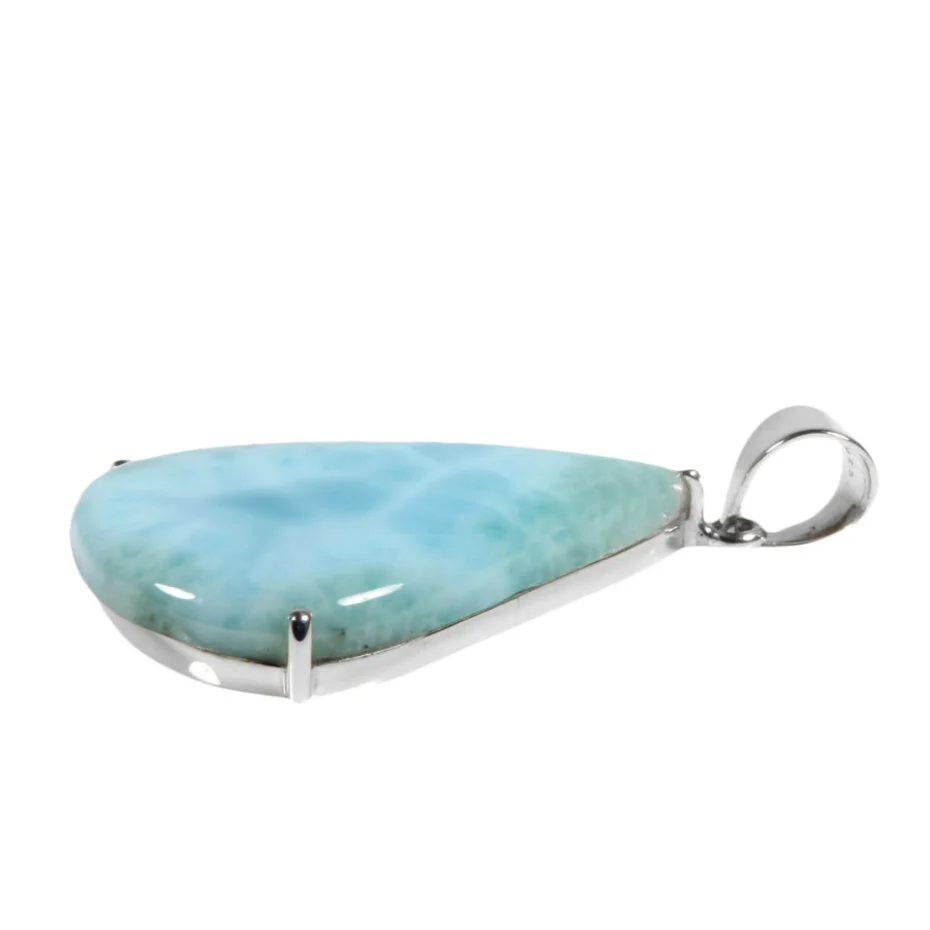 Anhänger mit Larimar Tropfen – 925 Silber, handgefertigt
