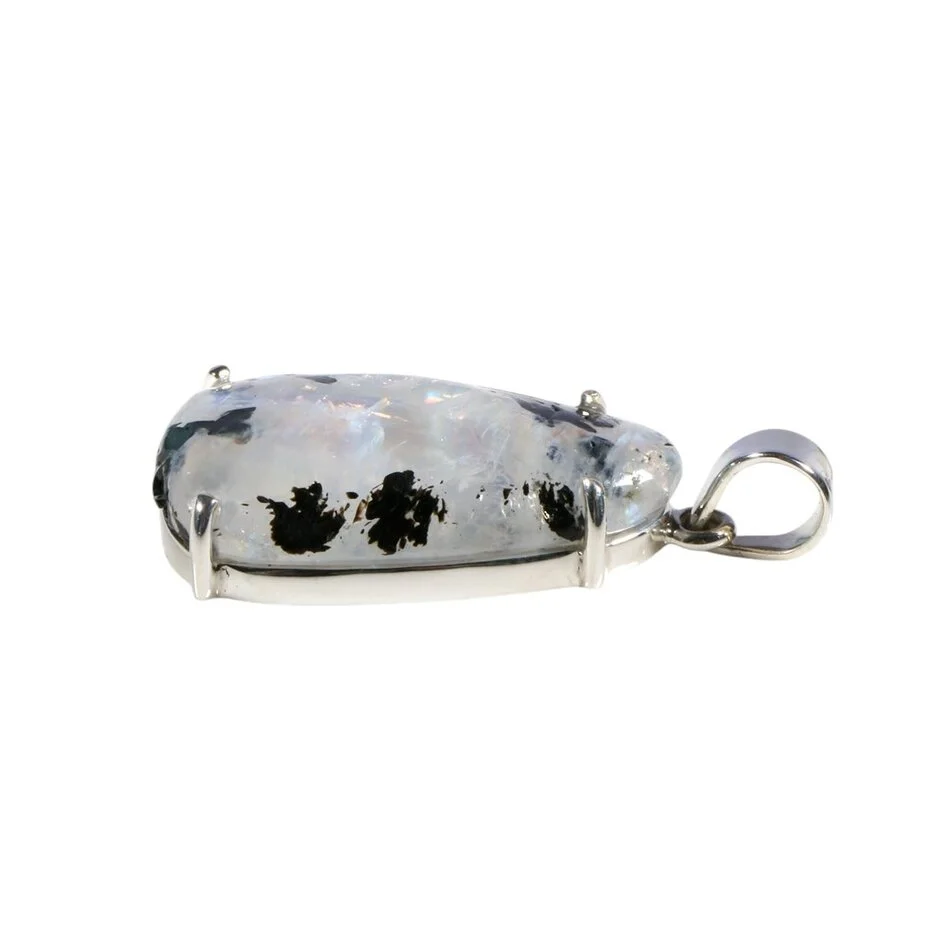 Anhänger mit Mondstein und Turmalin Oval – 925 Silber Schmuck