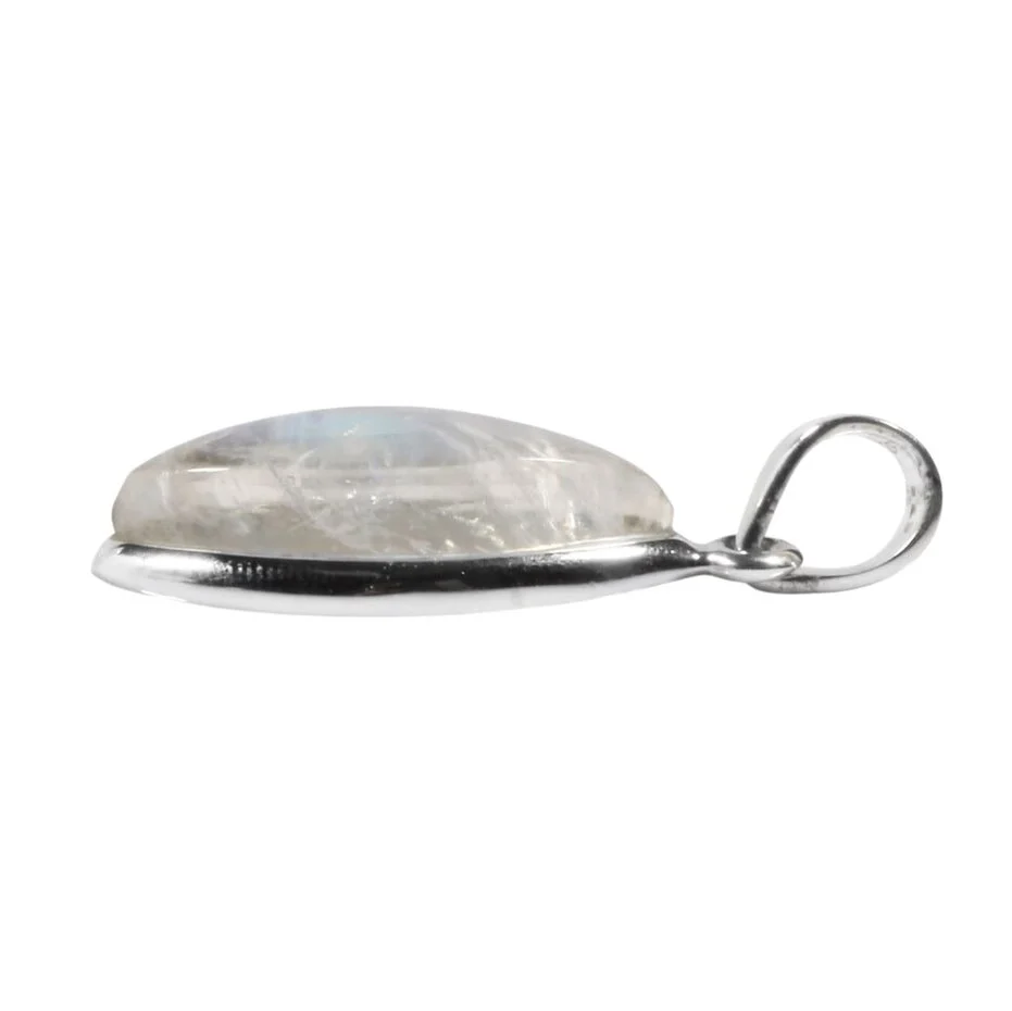 Anhänger mit Regenbogenmondstein Marquise – Unikat aus 925 Silber