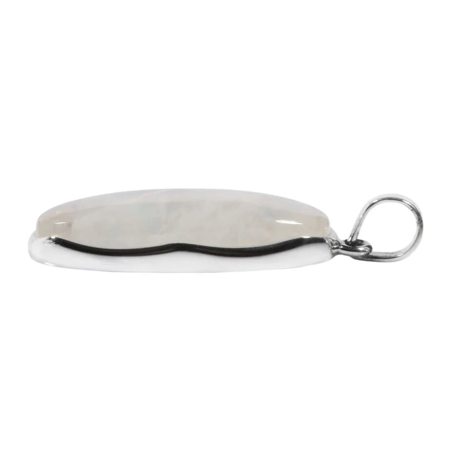 Anhänger mit Regenbogenmondstein Oval – Unikat aus 925 Silber
