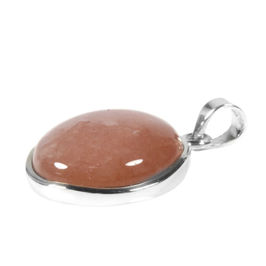 Anhänger mit Mondstein Rund Rosa – 925 Silber, handgefertigt