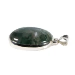 Anhänger mit Moosachat Oval – Handgefertigt aus 925 Silber