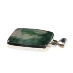 Anhänger mit Moosachat Rechteck – Handgefertigt aus 925 Silber