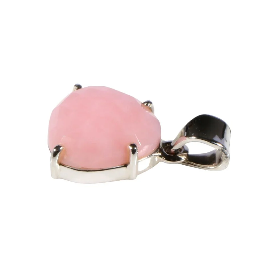 zilveren-hanger-opaal-andes-roze-driehoek-facet-13 (1) Anhänger mit Andenopal Dreieck Rosa – Facettierter Einzelstein aus 925 Silber