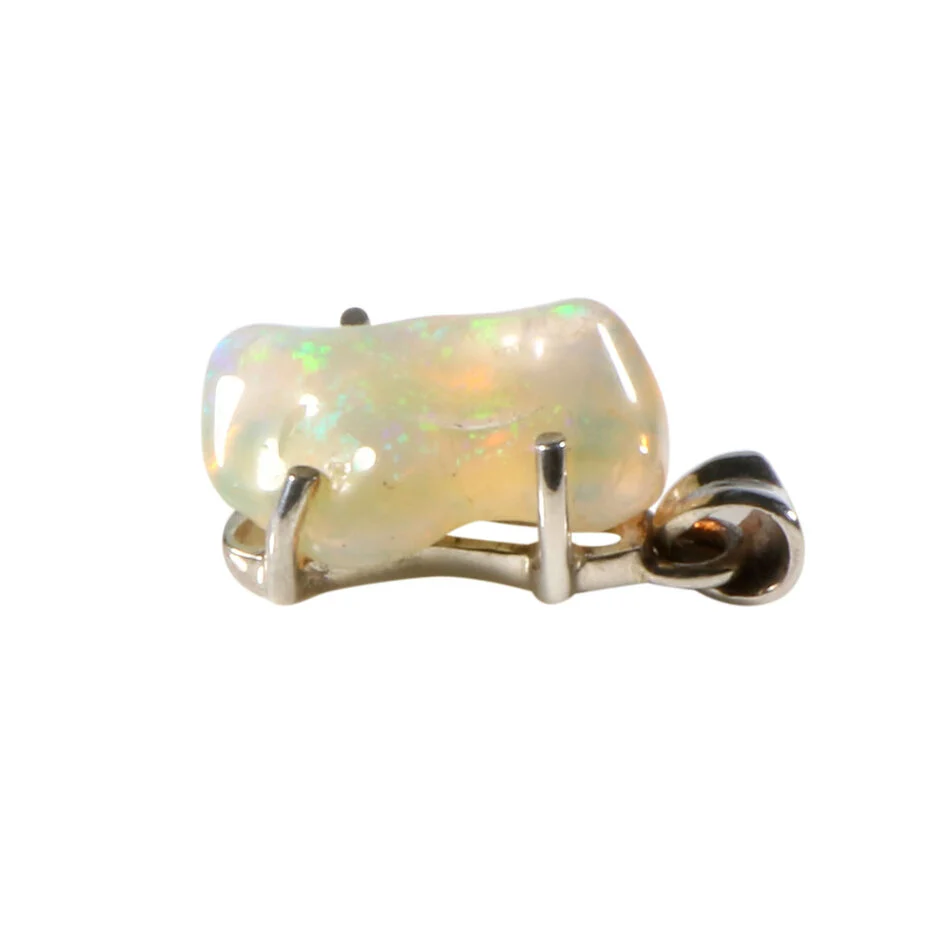 Anhänger mit Edelopal Weiß – 925 Silber handgefertigt