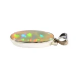 Anhänger mit Edelopal Oval Weiß – 925 Silber Unikat – Saphir & Smaragd Anhänger mit Edelopal Oval Weiß – 925 Silber Unikat