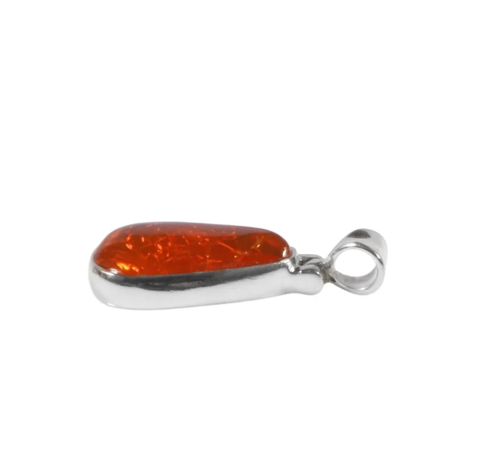 zilveren-hanger-opaal-vuur-druppel-18-x-11-cm (1) Anhänger mit Feueropal Tropfen Orange – 925 Silber Unikat