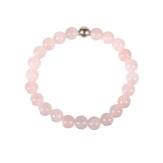 Rosenquarz Armband Goldperle 8 mm