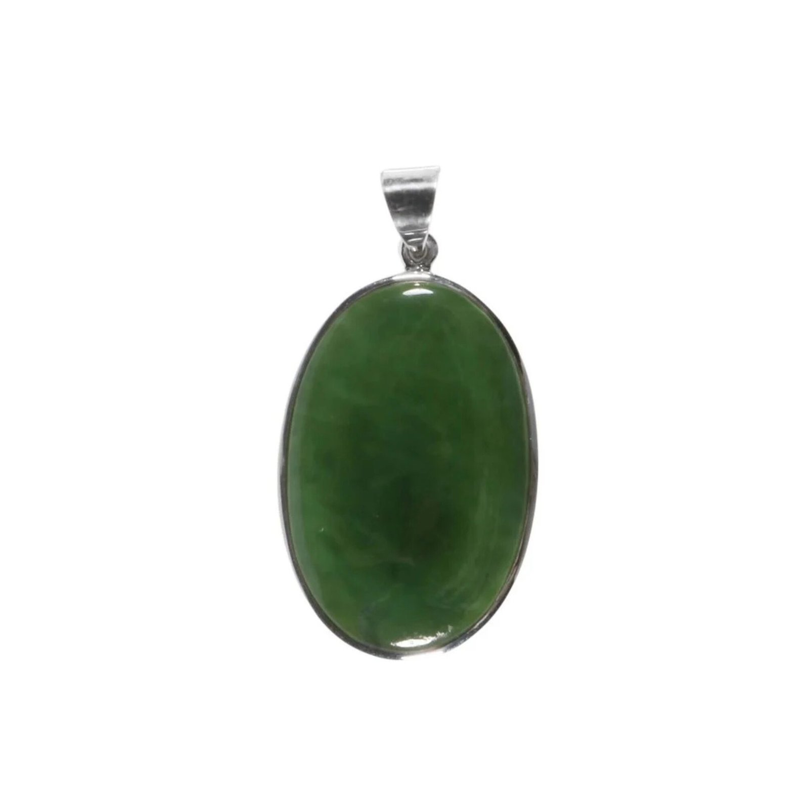 Silberanhänger mit Jade Oval Grün