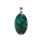 Silberanhänger mit Chrysokoll Oval