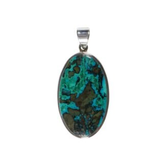 Silberanhänger mit Chrysokoll Oval