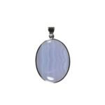 Anhänger mit Chalcedon Oval Blau