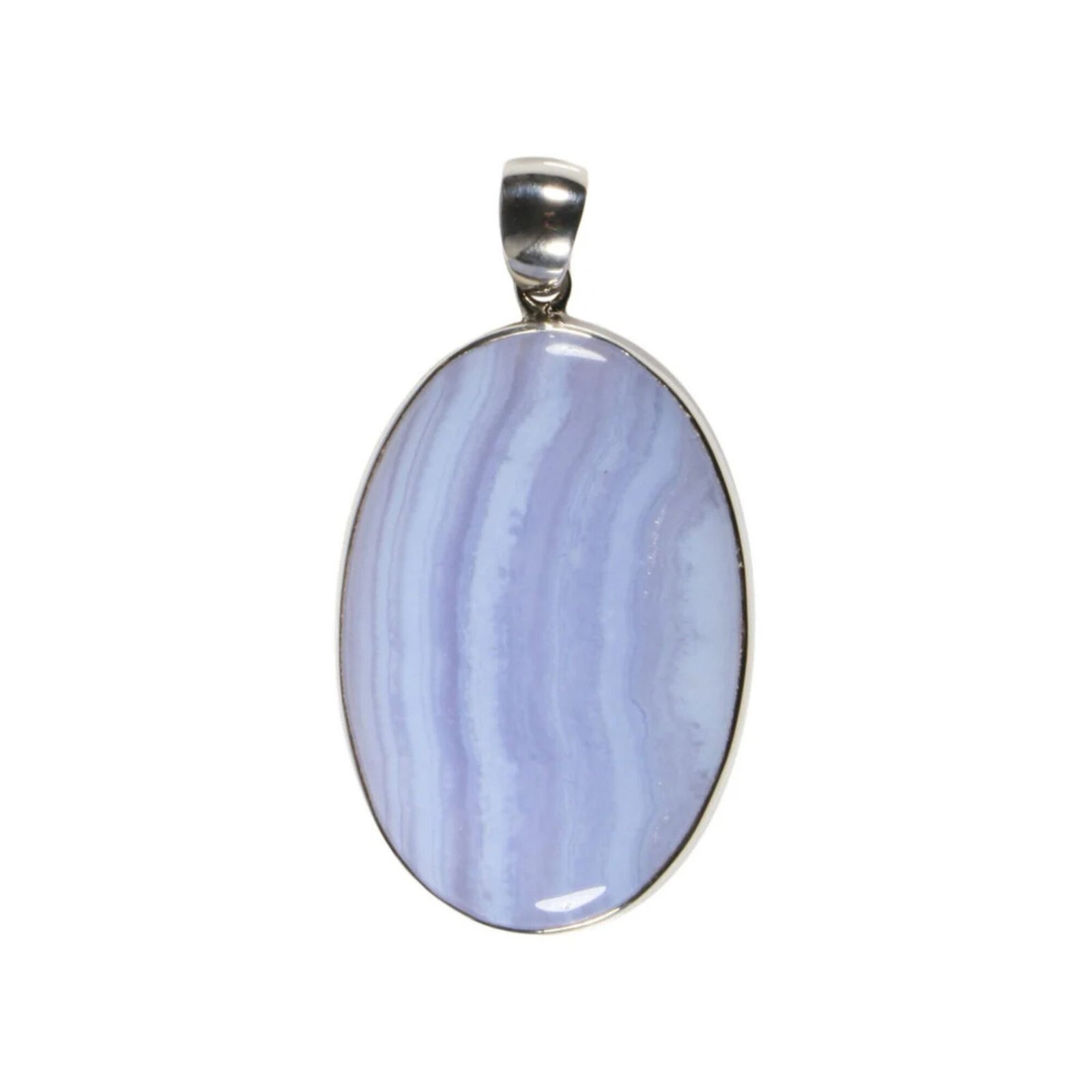 Anhänger mit Chalcedon Oval Blau
