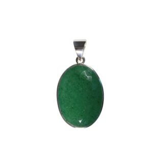 Silberanhänger Aventurin Oval Grün – Facettierter Edelsteinschmuck aus 925 Silber
