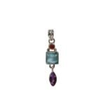 Silberanhänger mit Amethyst Aquamarin Turmalin – Facettierter Edelsteinschmuck aus 925 Silber – Saphir & Smaragd Silberanhänger mit Amethyst Aquamarin Turmalin