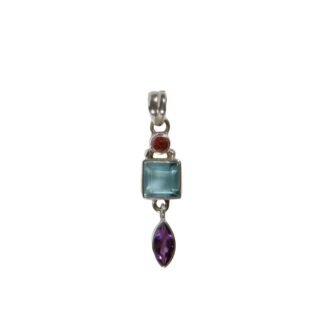 Silberanhänger mit Amethyst Aquamarin Turmalin