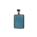 Silberanhänger Aquamarin Rechteck – Edelsteinschmuck aus 925 Silber – Saphir & Smaragd Silberanhänger Aquamarin Rechteck