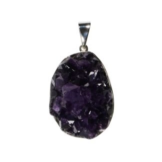 Silberanhänger Amethyst Oval Cluster