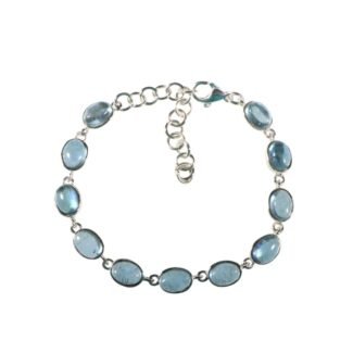 Silberarmband Aquamarin oval