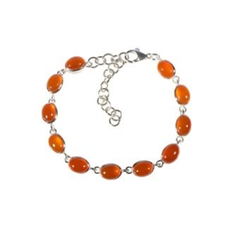 Silberarmband Karneol oval